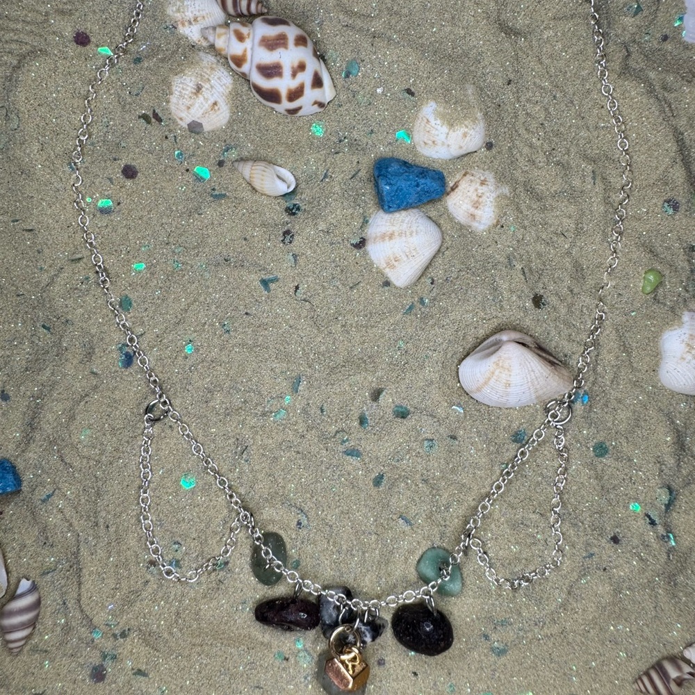 Elegant Silver Necklace with Multicolor Stone Accents